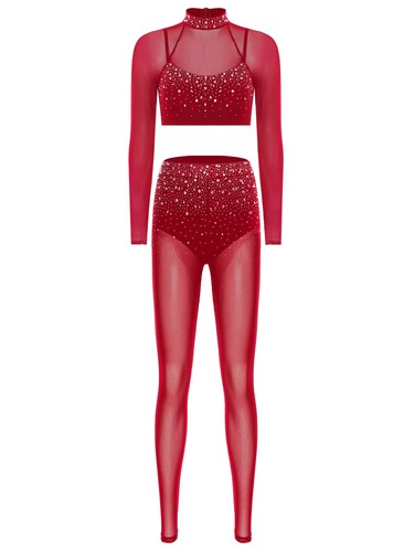 Damen Outfits Yoga Romper Playsuit Tanzkleidung Langarm Glitzer Hohe Taille - Picture 37 of 95