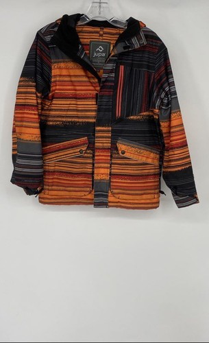 Jupa Boys Multicolor Striped Waterproof Breathable Hooded Ski Jacket Size 12