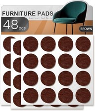 48PCS Felt Furniture Pads Chair Leg Floor Protectors Brown