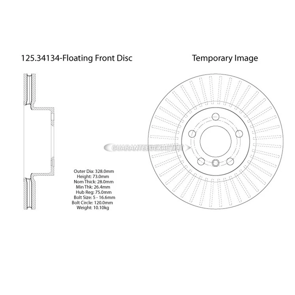 For BMW X3 X4 Centric Front Brake Rotor Disc TCP - Image 2 of 2