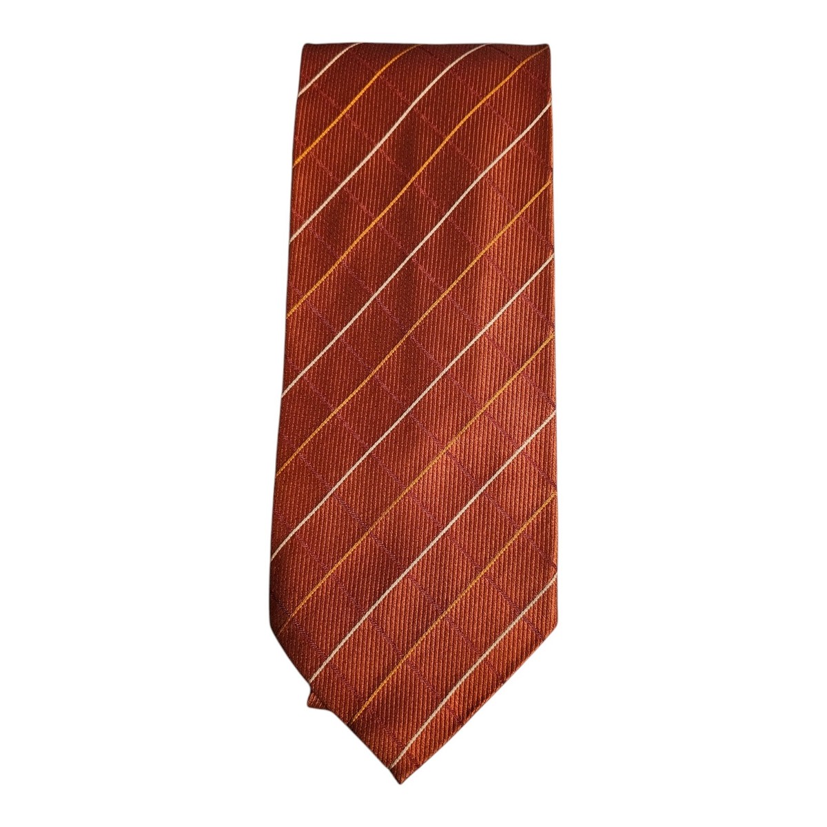 Ermenegildo Zegna 100% Silk Copper Striped Tie | eBay