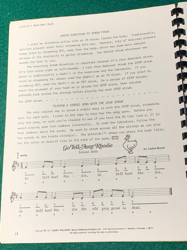Larkin's Dulcimer Book Beginner & Intermediate Levels Spiral Bound 1988 - Picture 3 of 8