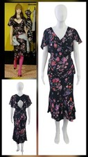 Y2K Vintage 2004 D&G Dolce & Gabbana floral Midi viscose dress Size 44IT