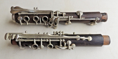 Vintage Normandy 5 Clarinet Wood Joints Wood Tone Holes