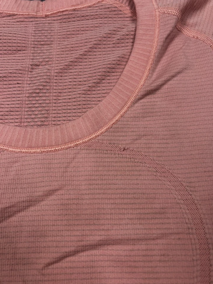 Camisa Lululemon Swiftly Tech Manga Corta Scoop Para Mujer 8 Rosa Sin Costuras Correr Foto 2 de 4
