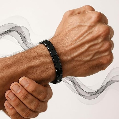 Hämatit Armband für Herren, Reclaim Your Edge & Confidence 2P - Schwarz Quadrat - Bild 3 von 6