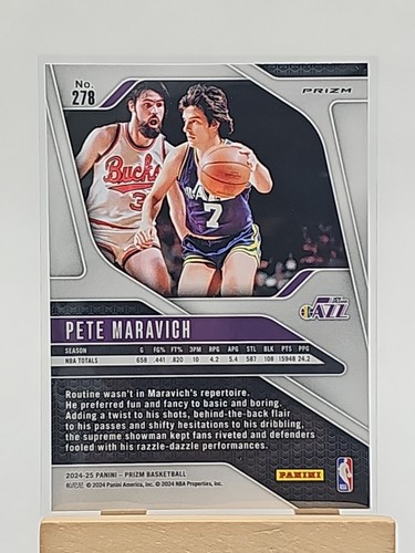 2024-25 Panini Prizm - Legends Pete Maravich #278 Pink Ice Prizm - Picture 2 of 2