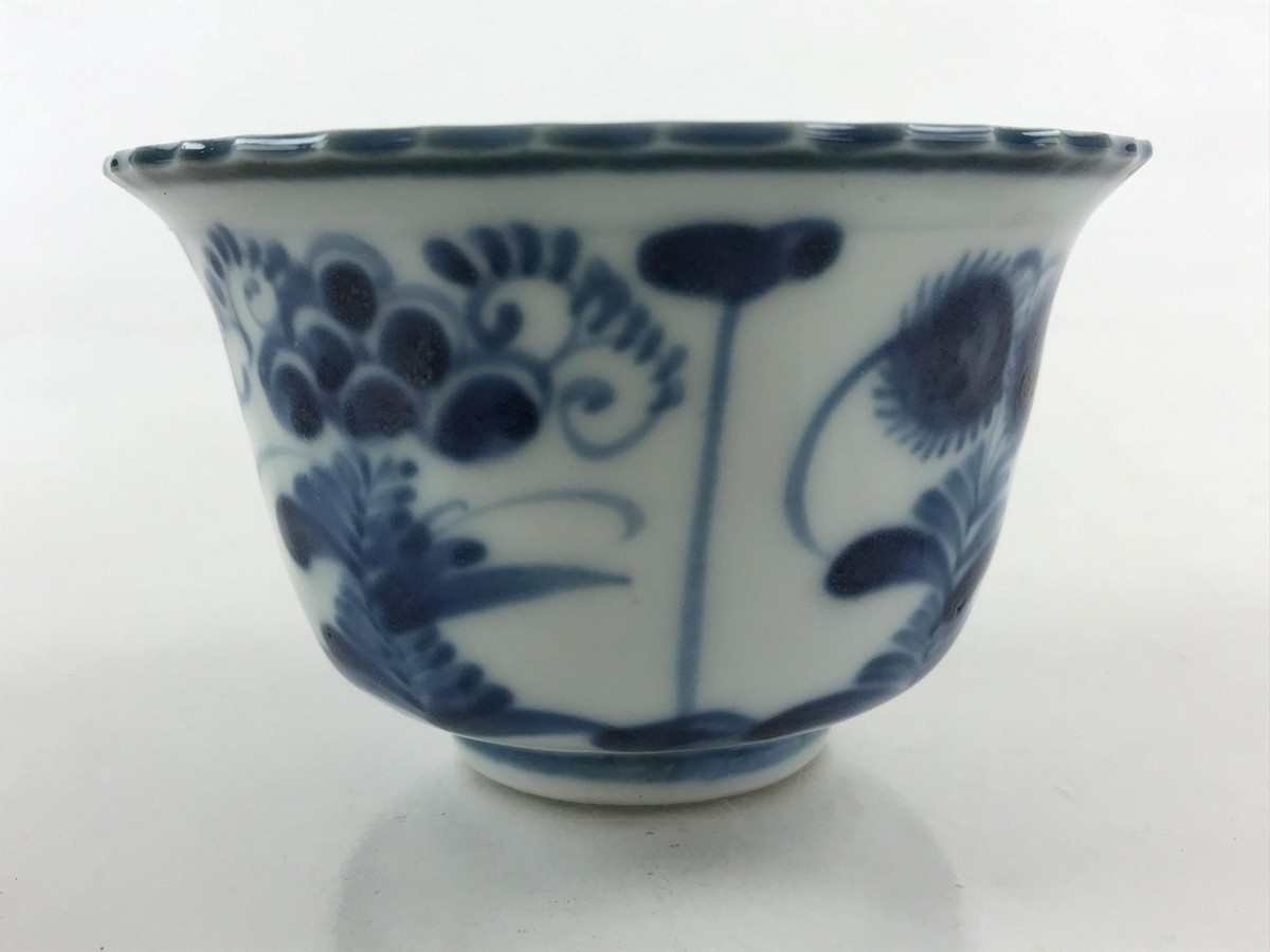 まり７様 Antique Japanese Koimari Imari Bowl Kobachi Blue Sometsuke