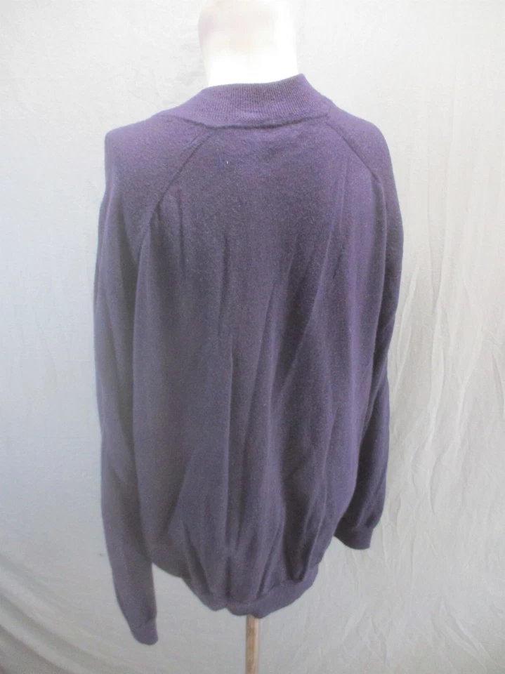 NORDSTROM Size XL Mens Purple 100% Extra Fine Merino Wool 1/2 Zip Pullover 085 - Image 4 of 4