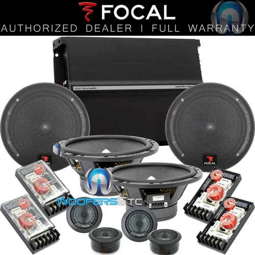 3pkg FOCAL (2) sets 165A1 6.5" COMPONENT SPEAKERS + R4280 4-CHANNEL AMPLIFIER