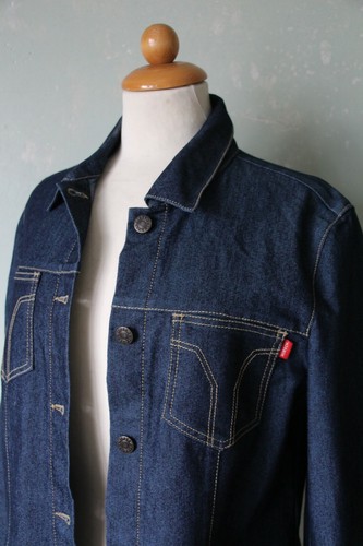 Hirsch Jacke Jeansjacke dunkelblau Blau dünn leicht Denim klassisch Gr. 36 S - Bild 2 von 4