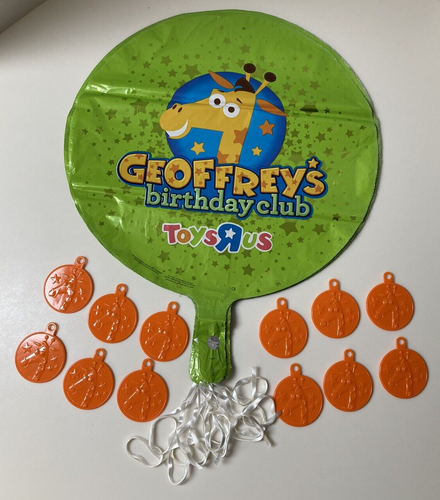 Toys R Us Balloons 12 Geoffrey's Birthday Club + Ribbon & 12 Geoffrey Weights - Picture 7 of 18