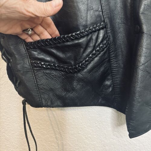 Gilet da moto SHAF Collections da uomo taglia 54 pelle allacciatura tascabile a scatto - Foto 2 di 9