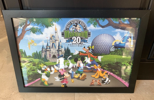 Framed Disney Wall Art 1994-2013 Disney Marathon 20th Anniv Print ALL Characters - Bild 2 von 10