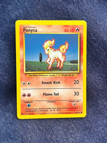 1999 Pokémon Ponyta Base Set Unlimited 60/102 WOTC - Picture 1 of 2