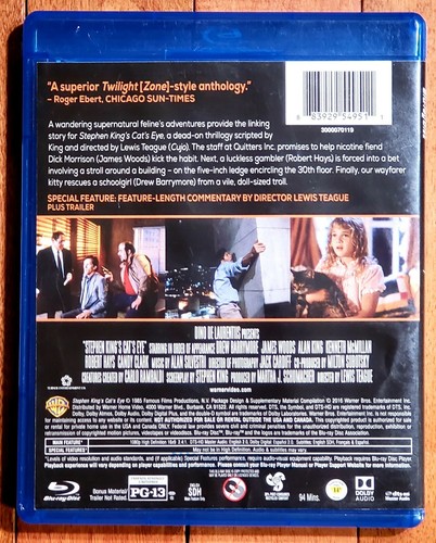 Cat's Eye Stephen King (Blu-ray Disc, 2016) * 80's HORROR classic* - Picture 4 of 4