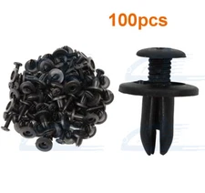 100pcs 6mm Push type Truck Car Fender Bumper Trim Fastener Clips Retainer Rivets