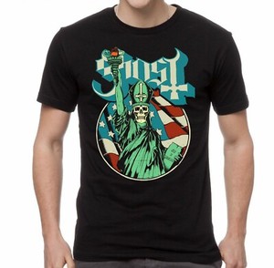 GHOST-cd-lgo-PAPA-BLUE-STATUE-OF-LIBERTY-Official-SHIRT-MED-new