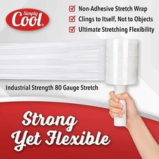 5" in. x 1000FT Stretch Shrink Film Hand Wrap With Handle Great for Moving