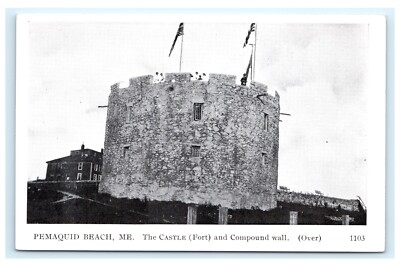 Pemaquid Beach Maine ME Castle Fort Compound Wall Postcard D9