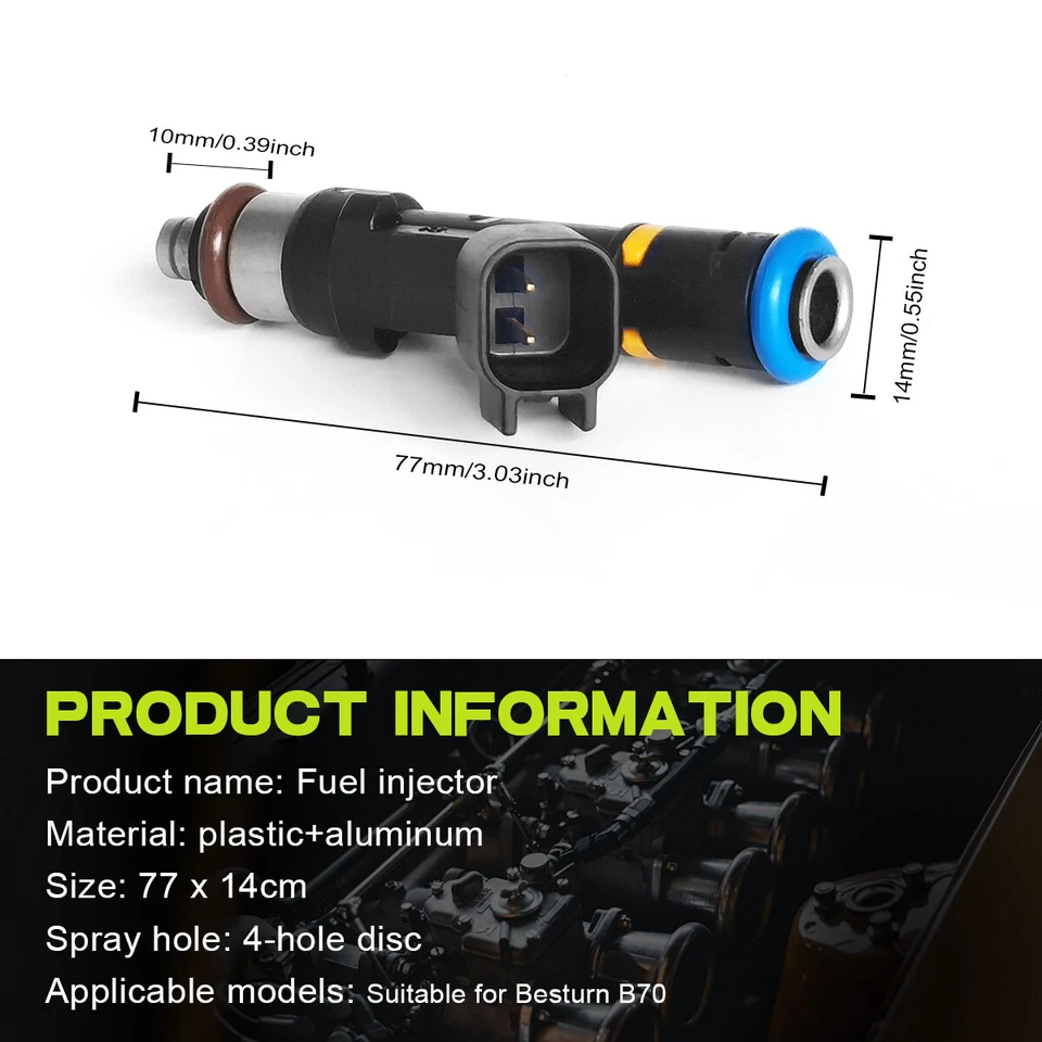 4 injetores de combustível para Mazda 6 2.3L Mazda 3 2.0L 2006-2012 Mazda 5 2.3L 2008-2009 - Imagem 4 de 4