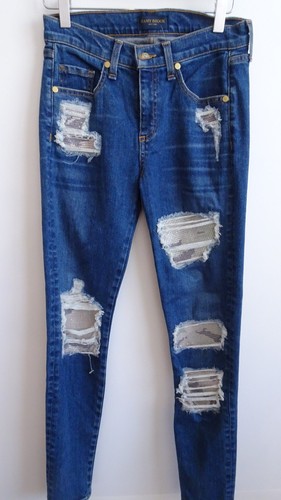 Ramy Brook Women's Naomi Sequin Jean Sz 26 NWOT 298 Blue White - Picture 2 of 16