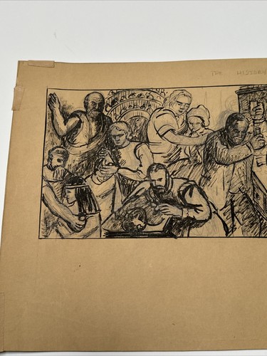 Jo Cain PAINTING ANTIQUE WPA MURAL STUDY AMERICAN MEDICAL SCIENCE MEDICINE 1930 - Picture 3 of 14