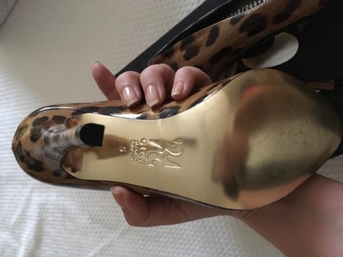BNWT Stunning patent leather Gina shoes RRP £320 with leopard print size 5 - 第 3/7 張圖片