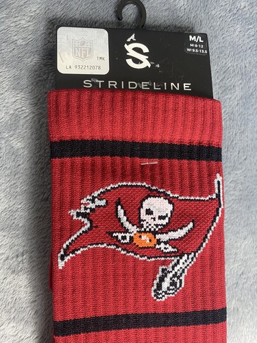 NFL Tampa Bay Buccaneers Socks Strideline Mens M/L Premium Knit Fan Logo Red NEW - Picture 4 of 7