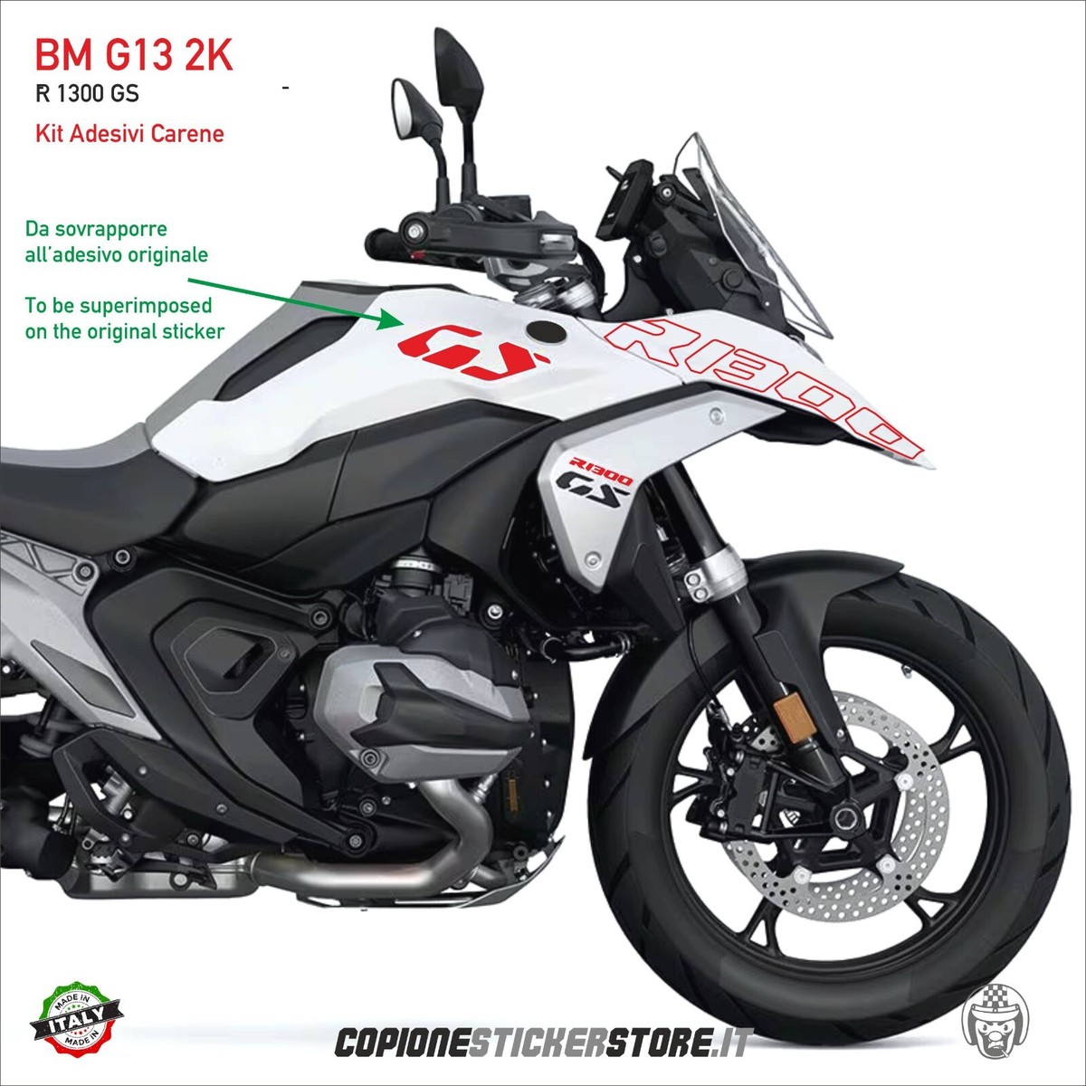 Kit Adesivi GS serbatoio becco parafango fianco Moto BMW R 1300 gs