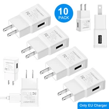 10 Pack USB Wall Charger Power Adapter Plug Supply Charging Block Bulk Wholesale