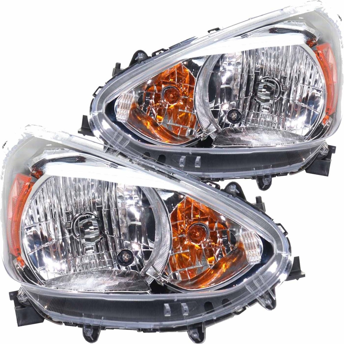 Headlights Set For 14-20 Mitsubishi Mirage Hatchback Pair