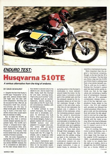 Guía de bicicletas marzo 1985-Honda GL1200L Kawasaki Ninja 600R GpZ550 Husqvarna TE510 - Imagen 6 de 6