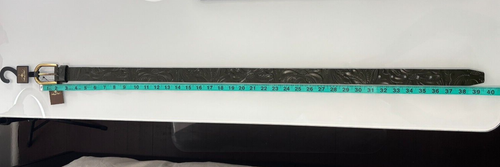 NWT Patricia Nash Women's Vietri Olive Green Floral 100% Leather Belt, Sz Small - Picture 14 of 19