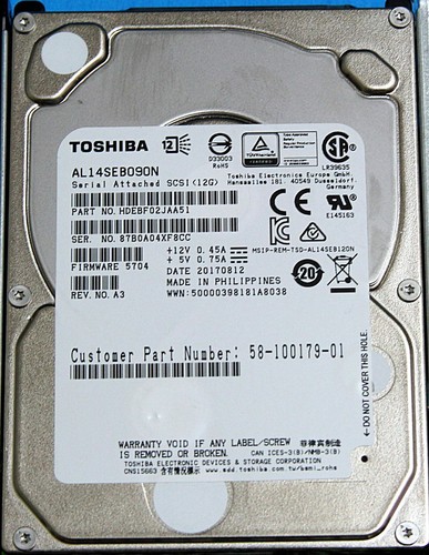 UCS-HD900G10K12G CISCO 900GB TOSHIBA AL14SEB090N HDEBF02JAA51 12G 10K SAS HDD - Picture 3 of 3