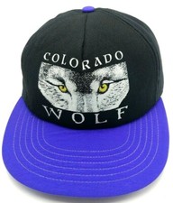 COLORADO WOLF hat vintage black purple adjustable snapback cap - Made in USA!