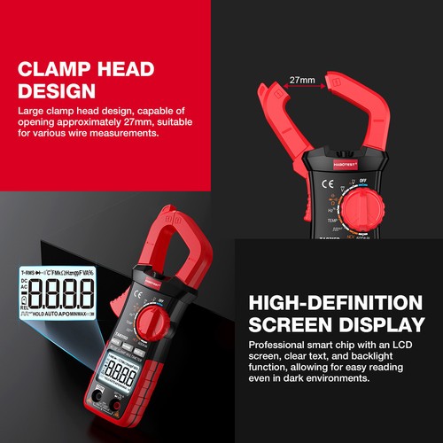 HABOTEST TA8315C/D/E Digital Clamp Meter AC DC Current Multimeter Voltage Tester - Picture 7 of 16