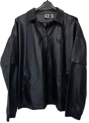 Adidas Originals Damen Jacke Gr. 40 / M / L Kunstleder Popper schwarz HF2021