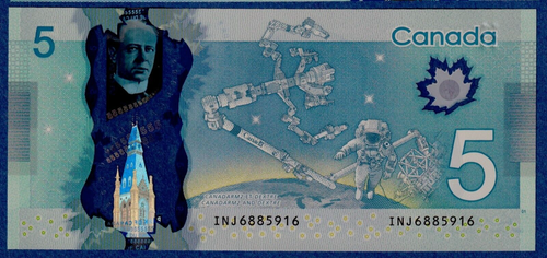 Canada $5 (2013) P106d " Wilkins & Macklem "- UNC POLYMER NOTE - PREFIX INJ - Picture 3 of 3