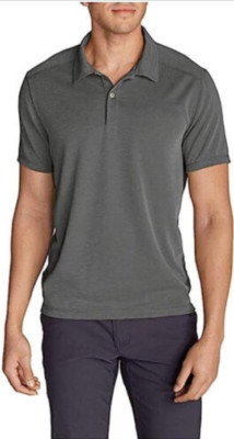 EDDIE BAUER MEN'S CONTOUR PERFORMANCE SLUB POLO SHIRT (DARK SMOKE XXL)NWT