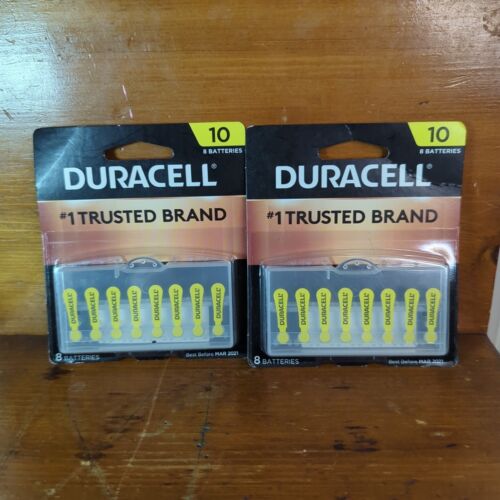 2 Packs Duracell 8 Hearing Aid Batteries Size 10 Best Before March 2021