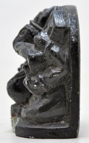 Antique Black Stone God Ganesha Idol Figurine Original Old Fine Hand Carved - Picture 4 of 8