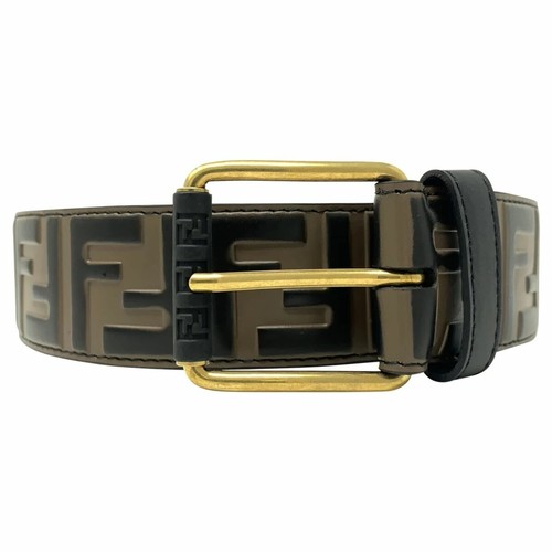 Autentica cintura Fendi in rilievo con logo doppia F taglia 90/34 scontrino £420 - Foto 2 di 8