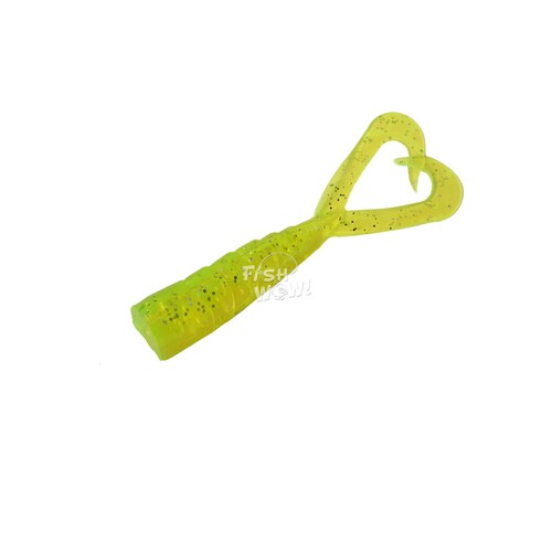 Olio motore Chartreuse 7" (con coda estesa) Twin Tail Perch Grub radice birra bagliore - Foto 9 di 16
