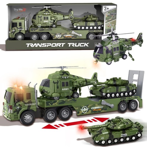 Military Combat Truck Helicopter Tank Toy Set Light & Sound Playset Kids Game - Picture 11 of 12