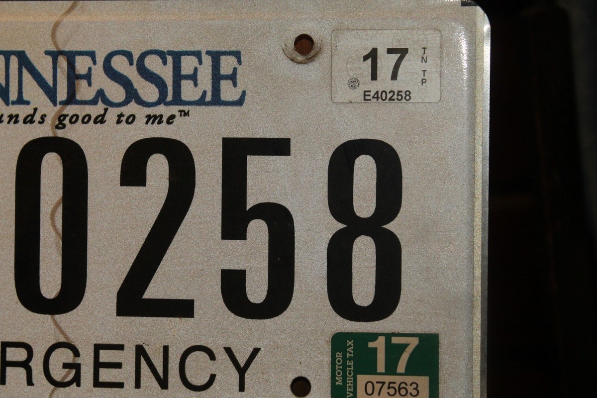 2017 Tennessee License Plate EMERGENCY E-40258 | eBay