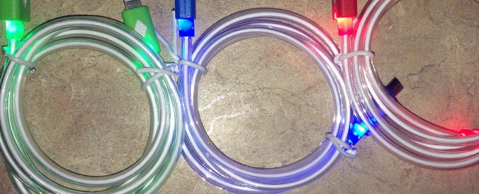 GLOW IN THE DARK light-up LED USB Data Cable charger FOR Apple iPhone X 8 7 6 5s - Image 4 of 4