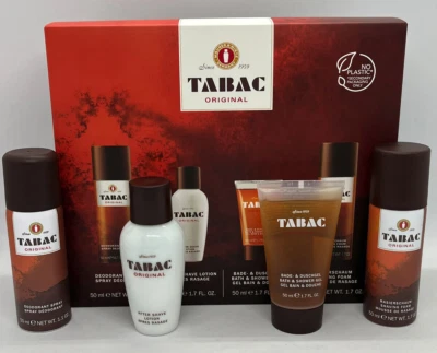 TABAC ORIGINAL Tabac Quattro Set 50 ml Deo Spray + 50 ml AS + 50 ml DG + 50 ml Rasierschaum