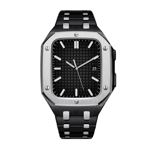 Für Apple Watch 9 8 7 6 5 4 SE 44/45mm AP Royal Oak Mod Kit Gummi/Metall Band - Bild 34 von 37