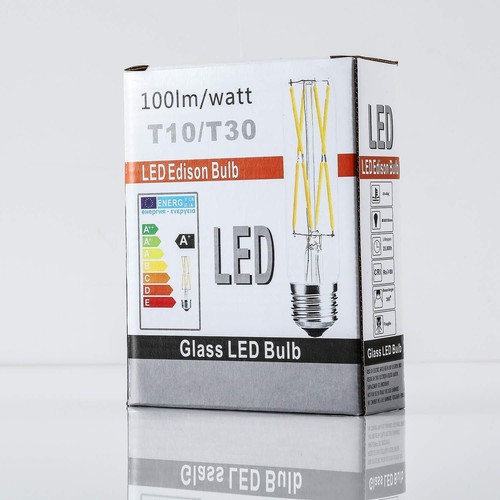 Led Tube Bulb Glass 4W Dimmable Edison T10 Tubular Bulb,E26 Medium Base Filam... - Picture 7 of 7